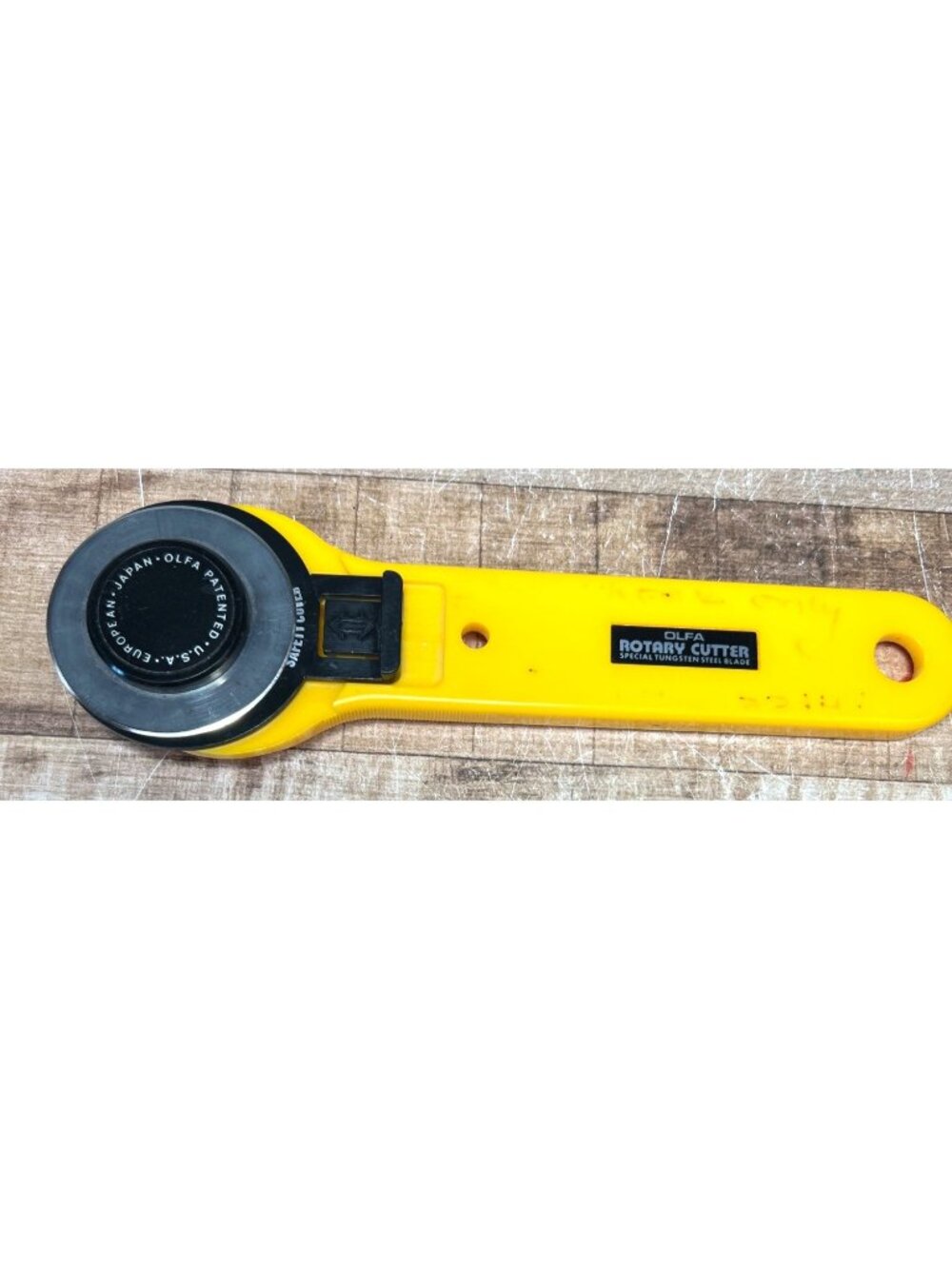 Olfa Rotary Cutter With Tungsten Steel Blade Yellow 45mm Ergonomic Design